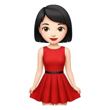Chica con vestido rojo y pelo corto negro súper sexy sticker
