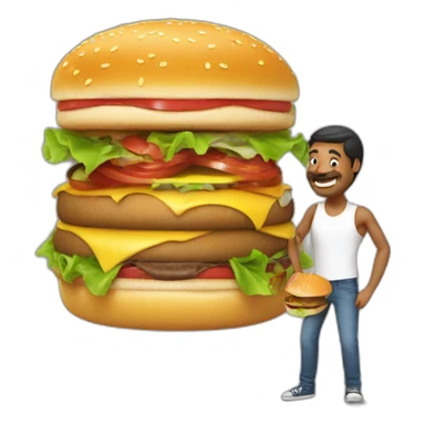deux homme qui se font un bisou sur un hamburger sticker