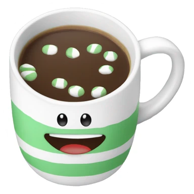 Peppermint coffee in cute mug sticker