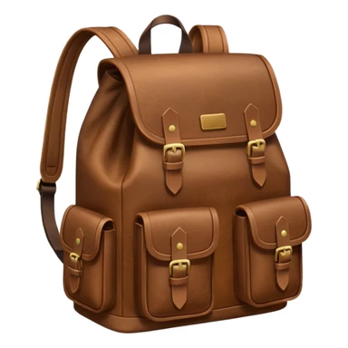 Draw a laether backpack using a front camera with a High-Angle Shot. sticker