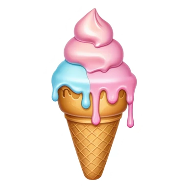 Melted pastel ice cream sticker