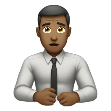 man frustrated at office sticker