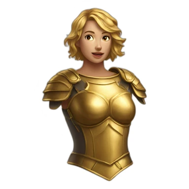 golden female breastplate sticker