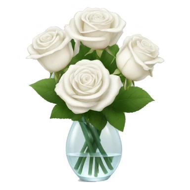 White rose bouquet in a glass vase sticker