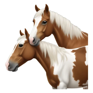 Happy paint horse with bay quarterhorse  sticker