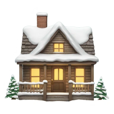 christmas house covered in snow sticker