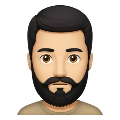 رجل لديه شعر اسود طويل ولحية sticker