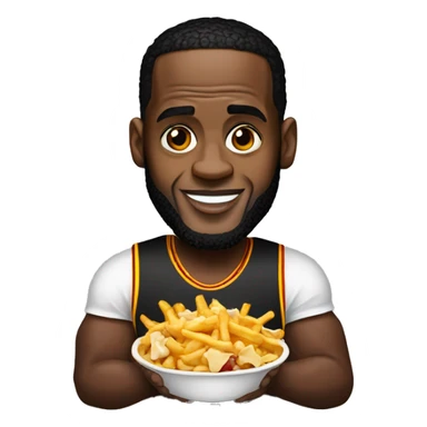 Lebron James holding poutine sticker