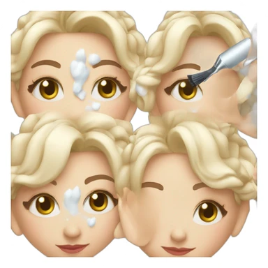 Cosmetologist does facial cleansing sticker