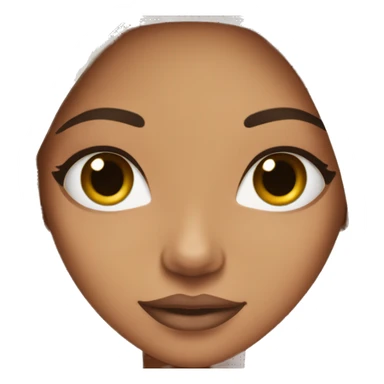 girl with straight dark and long hair with tan skin and nude/pinkish lip combo  sticker