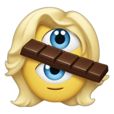 long blond blue-eyes- eat chocolate sticker