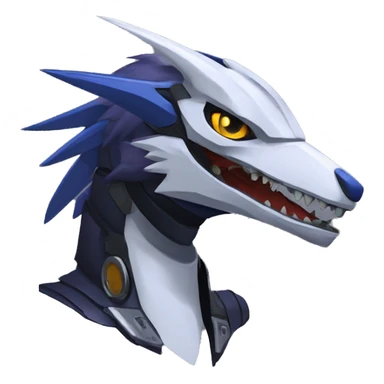 Edgy Anthro Futuristic Mechanical Sergal-raptor-nargacuga-vernid sticker