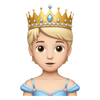 The boy is getting a princess makeover sticker