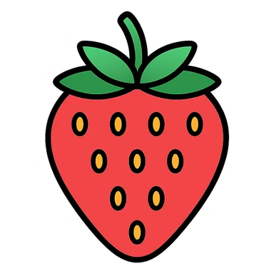 A single strawberry sticker