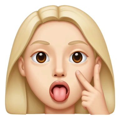 a side ways peace sign on two eyes and a tounge sticking out sticker