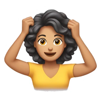 mujer moviendo su cabello sticker