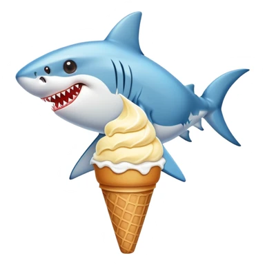 Shark with a ice cream  sticker