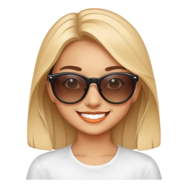 smiling girl in sunglasses sticker