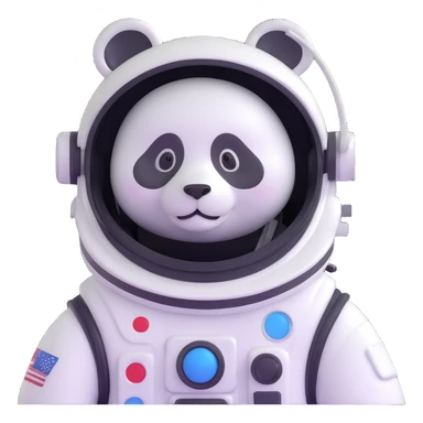 panda astronaut with helmet sticker
