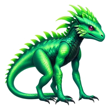 Tropical futuristic lush cool edgy neon Fionbri-Vernid-ET-creature (full body) sticker