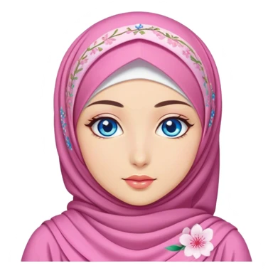 Turkish beautiful finish Konya girl blue eyes with hijab and Sakura dress sticker