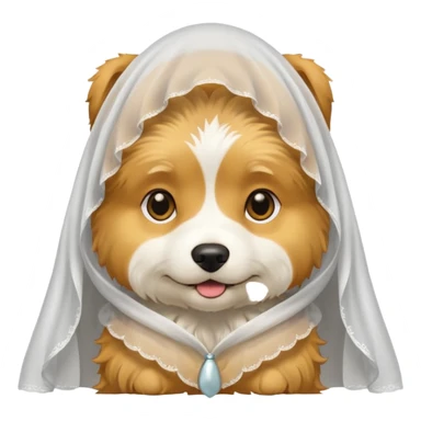 dog in white veil  sticker