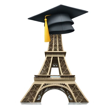 Eiffel Tower in a Graduate Cap sticker