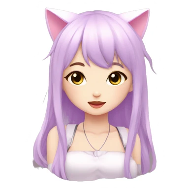 Edgy Kawaii Cute Cool Beautiful Elegant Pretty Pastel Anime Catgirl sticker
