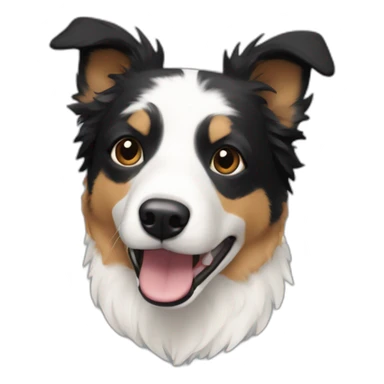 dog, short-hair, mostly-black, white-feet, white-chest, white-stripe-down-face, border-collie-mcnab-terrier sticker