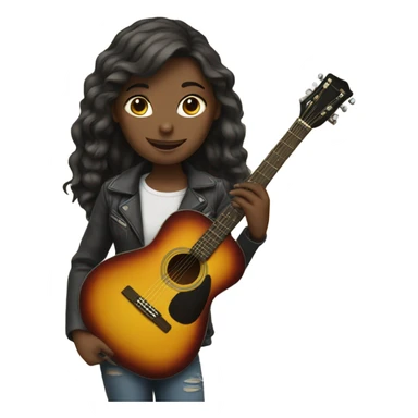 Girl with guitar  sticker
