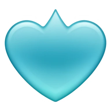 Minimalist blue spade emoji with smooth rounded edges, soft teal-to-cyan gradient, flat vector style, subtle glossy depth, and transparent background. sticker