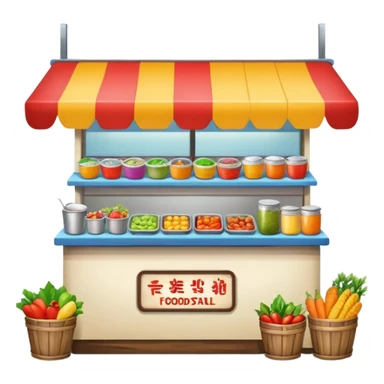 small roadside foodstall, front facing sticker