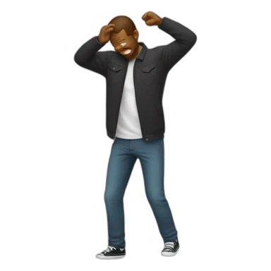 a man doing a dab sticker