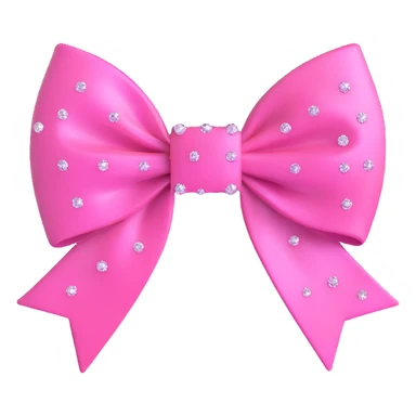 pink bow emoji, cute and shiny, with sparkles sticker