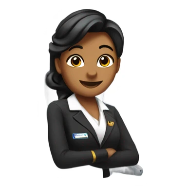 stewardess flying on the plane sticker