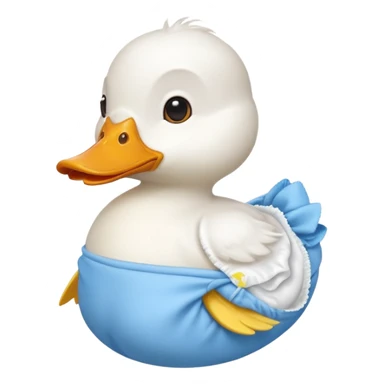 Duck wearing a diaper sticker