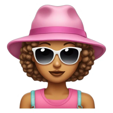 Fair Girl with a cap and black sun glasses sticker
