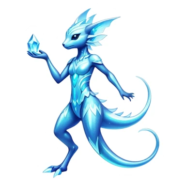 Shiny Exotic Futuristic Colorful Neon-colored Glittery Ethereal Sparkly Amaura-Aurorus-Fakémon-hybrid-creature (full body)  sticker