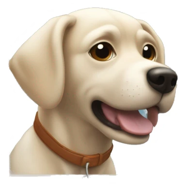 dog gazing through window indoors no tongue  sticker