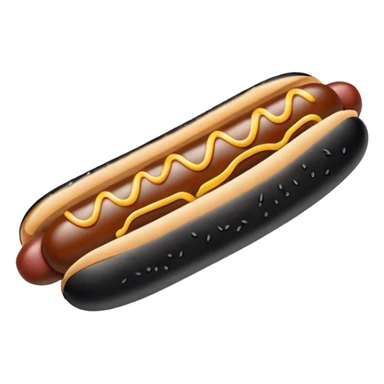 A small black hotdog  sticker