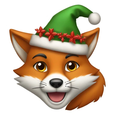 Fox in christmass theme sticker