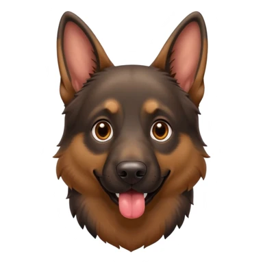 cartoon style dark German Shepherd dog with its tongue hanging out long sticker