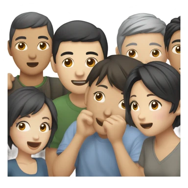 chinese people with mess sticker