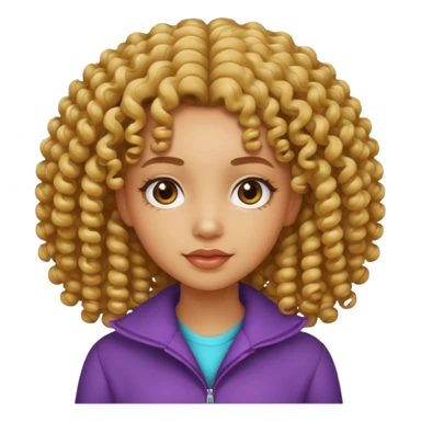 Light skin girl with curly hair sticker