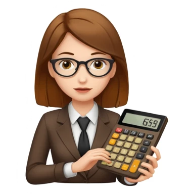 female accountant with calculator covered in shit sticker