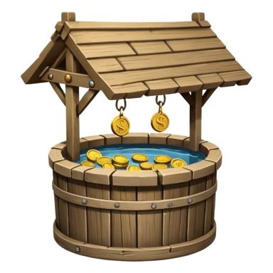 wooden wishing well sticker