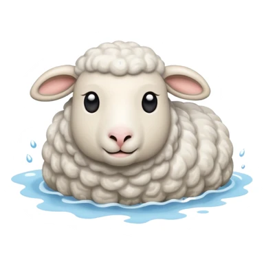 A sheep navigating the waters sticker