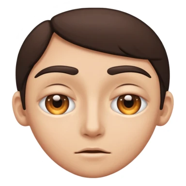 the right eye is wide opened, the left eye is half closed. sticker