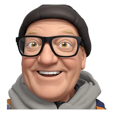 happy boy with glasses sticker