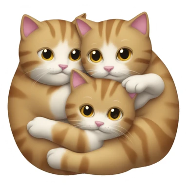three cats hugging sticker